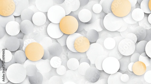 Abstract Circles Background Pattern in Gray White and Orange