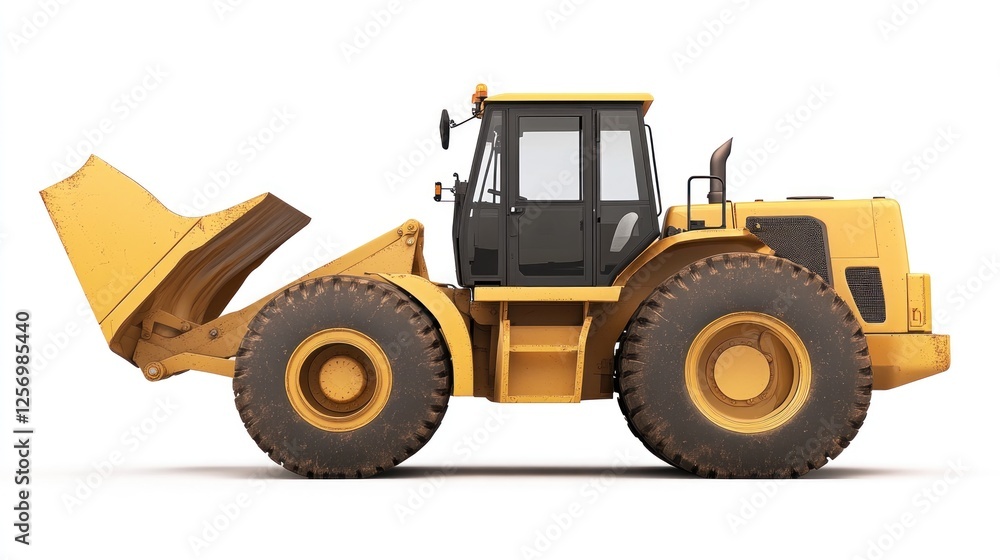 Yellow Wheel Loader Isolated on White Yellow Wheel Loader Isolated on White