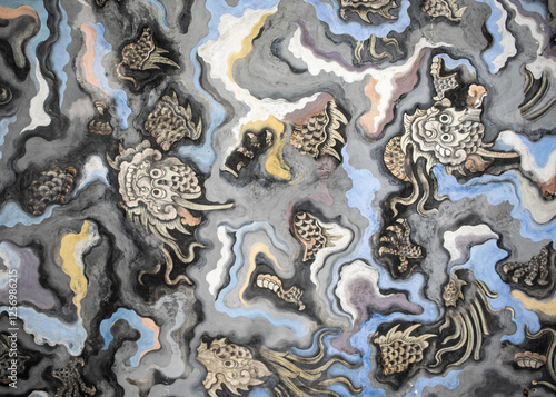Photography Artwork on the ceiling of the Mausoleum of Emperor Khai Dinh in Thua Thien Hue p