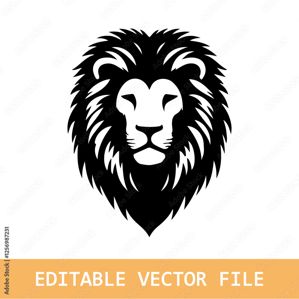 Fototapeta premium lion head line art isolated on white background