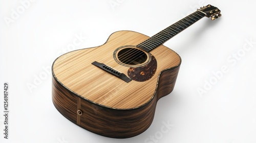 Acoustic Guitar, Light Wood, Detail Shot, Studio, Elegant Design, Music Instrument, For Sale, Great for Musicians photo