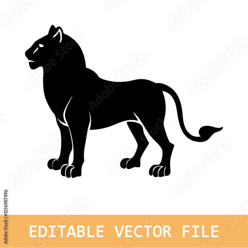 big lion african proud powerful nobility standing and fierce