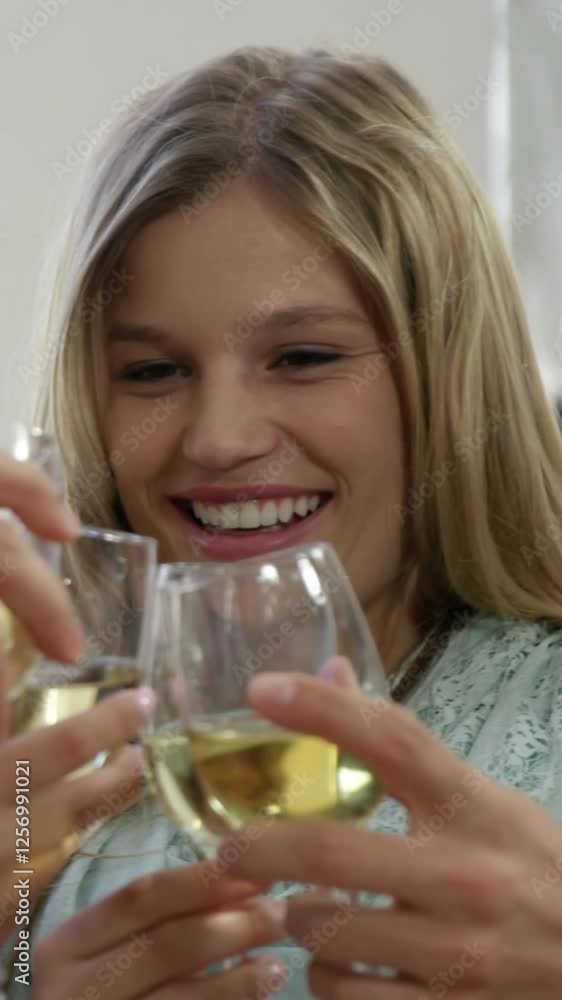 Happy couple toasting together Happy couple toasting together