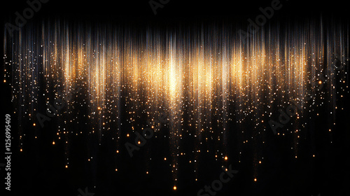 a black background with gold and silver lights