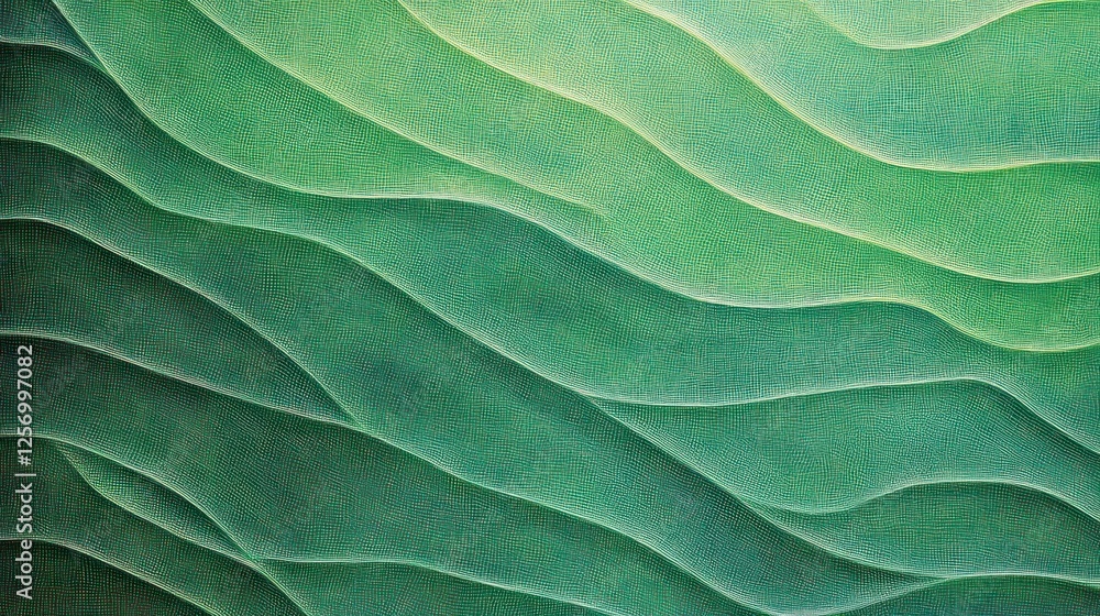 Fototapeta premium Abstract green wave texture background.