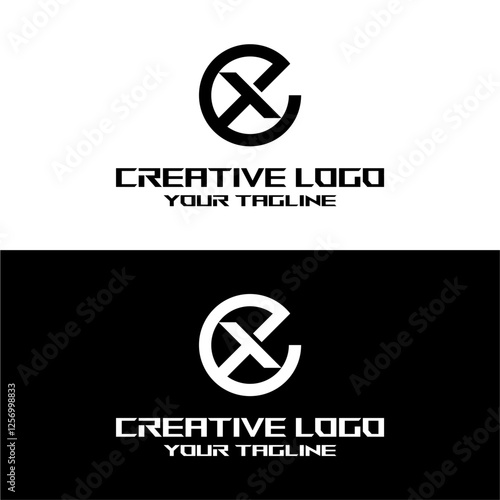 creative letter logo ex design vector