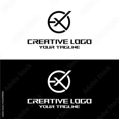 creative letter logo ex design vector