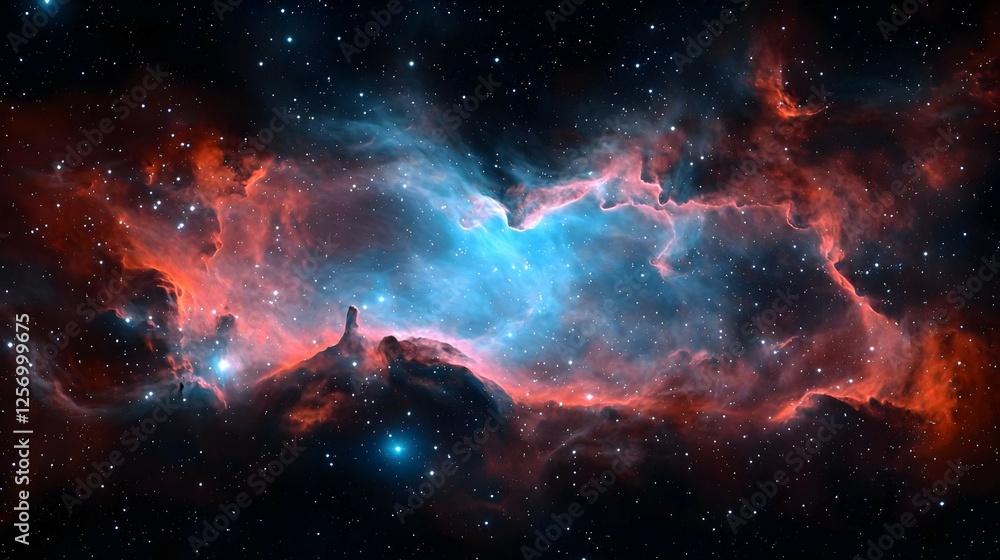 Colorful Deep Space Nebula With Stars Colorful Deep Space Nebula With Stars
