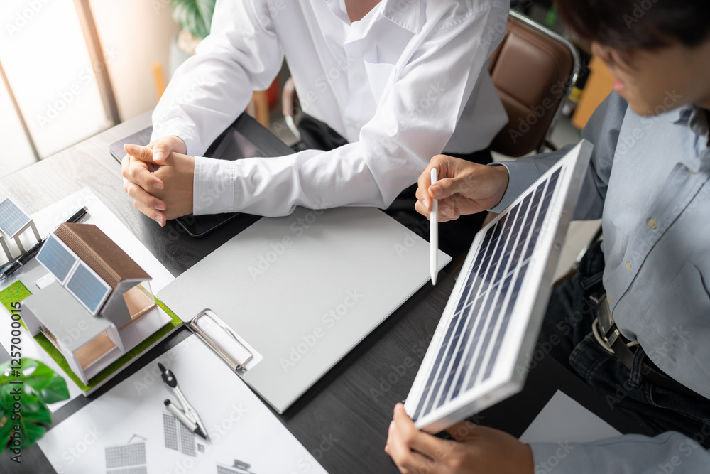 custom made wallpaper toronto digitalSolar panels green energy Business man working green eco friendly office business creative idea Planing Bio economy for business eco friendly professional Engineer sustainable electricity.