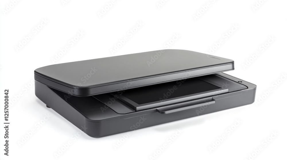 Flatbed Scanner, Isolated, Gray, Electronic Device, For Documents, Office Supply, Versatile, High Quality, Digital Scanning, Home Use Flatbed Scanner, Isolated, Gray, Electronic Device, For Documents, Office Supply, Versatile, High Quality, Digital Scanning, Home Use