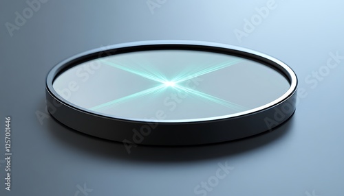 Detailed surface of a mirror reflecting a perfectly symmetrical laser beam