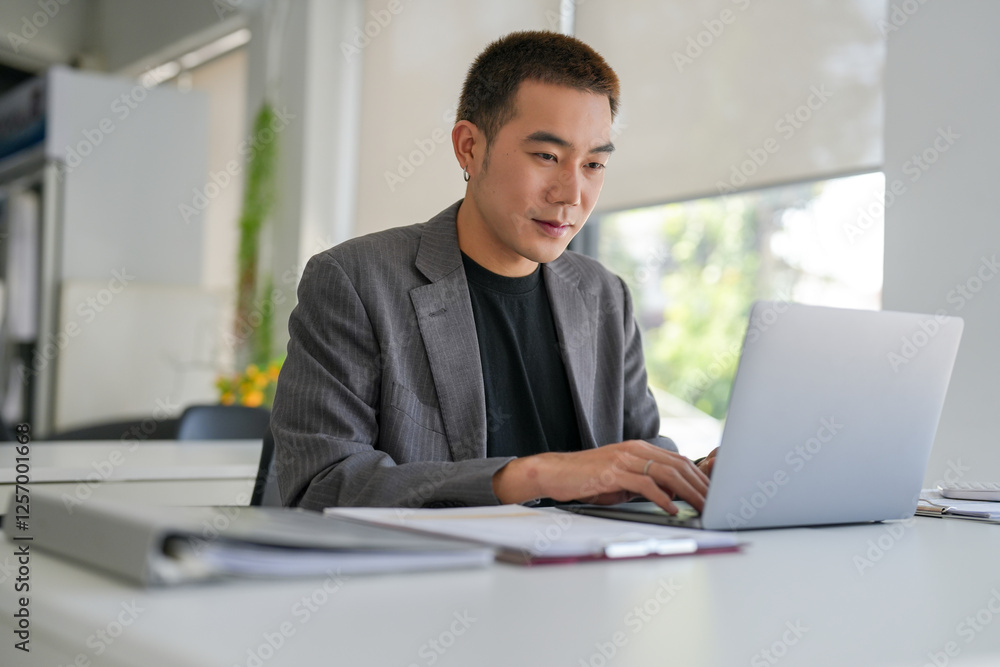 Business man working using laptop computer Hands typing keyboard. Professional investor working start up project. business planning in office. Technology business Business man working using laptop computer Hands typing keyboard. Professional investor working start up project. business planning in office. Technology business