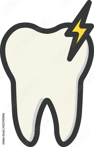 Tooth Pain Filled Line Icon