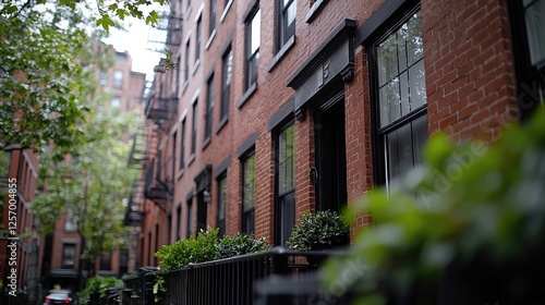 Wallpaper Mural Urban Row Houses in a City Alley Torontodigital.ca