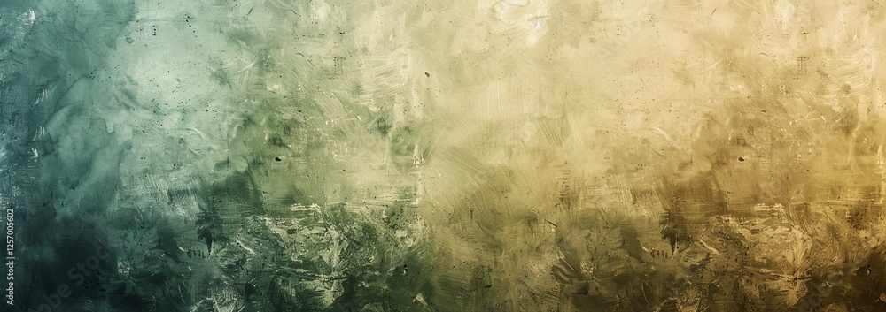 Obraz premium Abstract Grungy Background With Blue, Green And Gold Gradient And Paint Strokes, Ideal For Textures And Mockups.