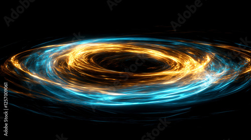 a black background with a spiral design photo