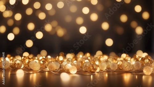 1. "Bokeh Lights on a Golden Yellow Background Celebrate the Christmas Holiday with a Glowing Garland."