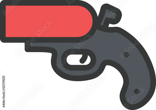 Flare Gun Filled Line Icon