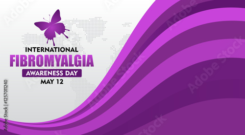 International Fibromyalgia Awareness Day. World Fibromyalgia and Chronic Fatigue Syndrome Awareness. Suitable for background, banner, placard, card and poster design templates.