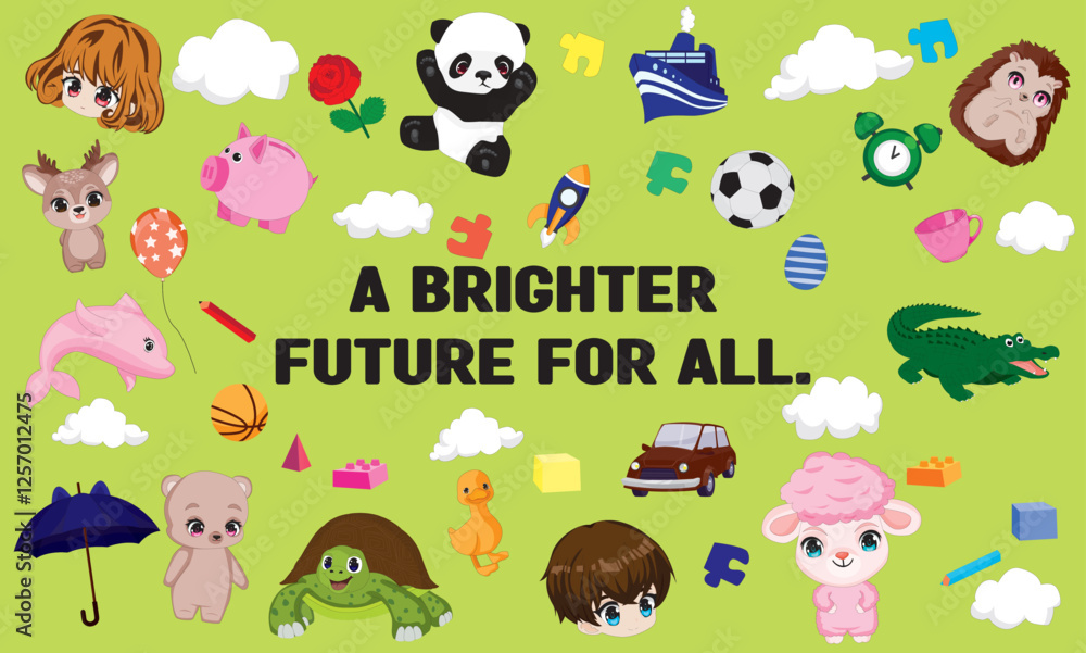 Obraz premium Kids Room Wall Mural Design Vector