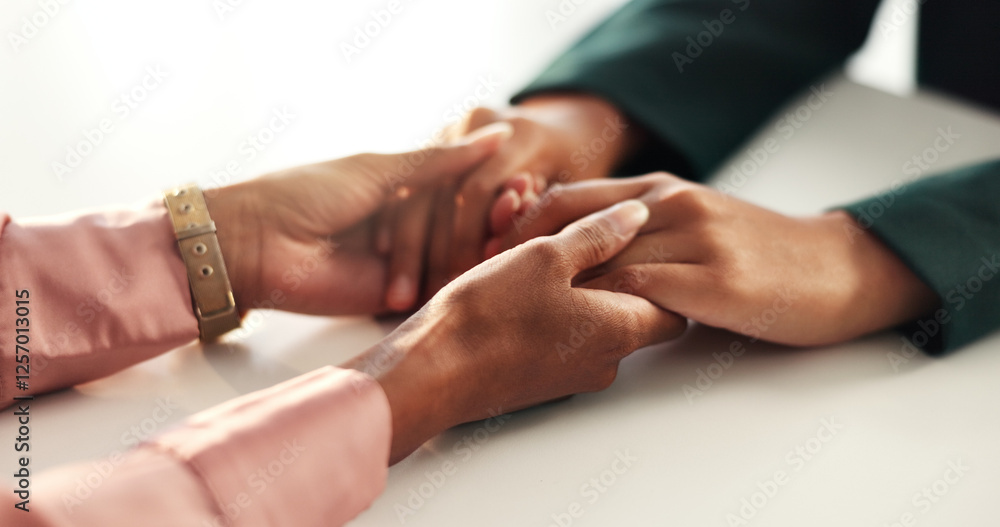 Holding hands, support and couple in home for love, compassion and communication on table. Relationship, dating and closeup of man and woman with affection or gesture for commitment, trust or comfort Holding hands, support and couple in home for love, compassion and communication on table. Relationship, dating and closeup of man and woman with affection or gesture for commitment, trust or comfort