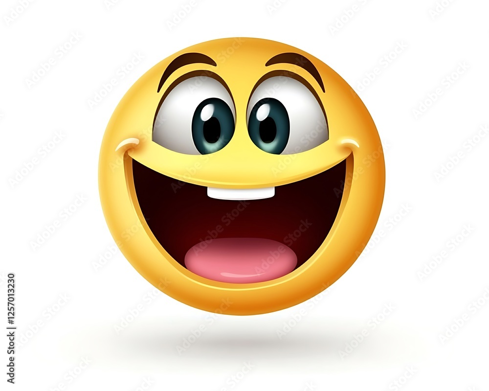 Cartoon Yellow Emoticon with Open Mouth Cartoon Yellow Emoticon with Open Mouth