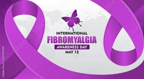 International Fibromyalgia Awareness Day. World Fibromyalgia and Chronic Fatigue Syndrome Awareness. Suitable for background, banner, placard, card and poster design templates.