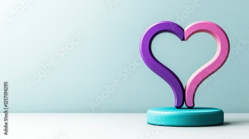 Abstract Intertwined Heart Sculpture Symbol of Love, Unity, and Connection