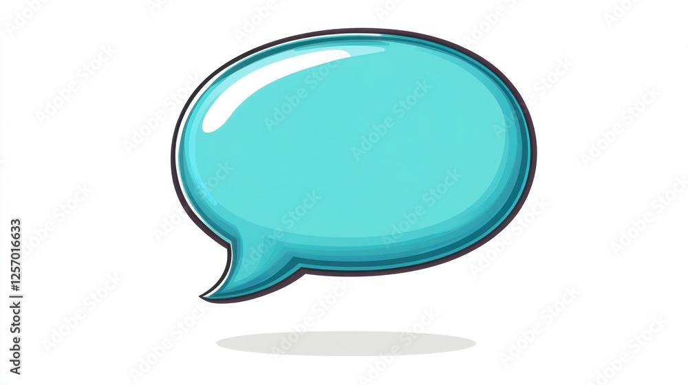 Cartoon speech bubble, light teal, graphic design element, digital art Cartoon speech bubble, light teal, graphic design element, digital art