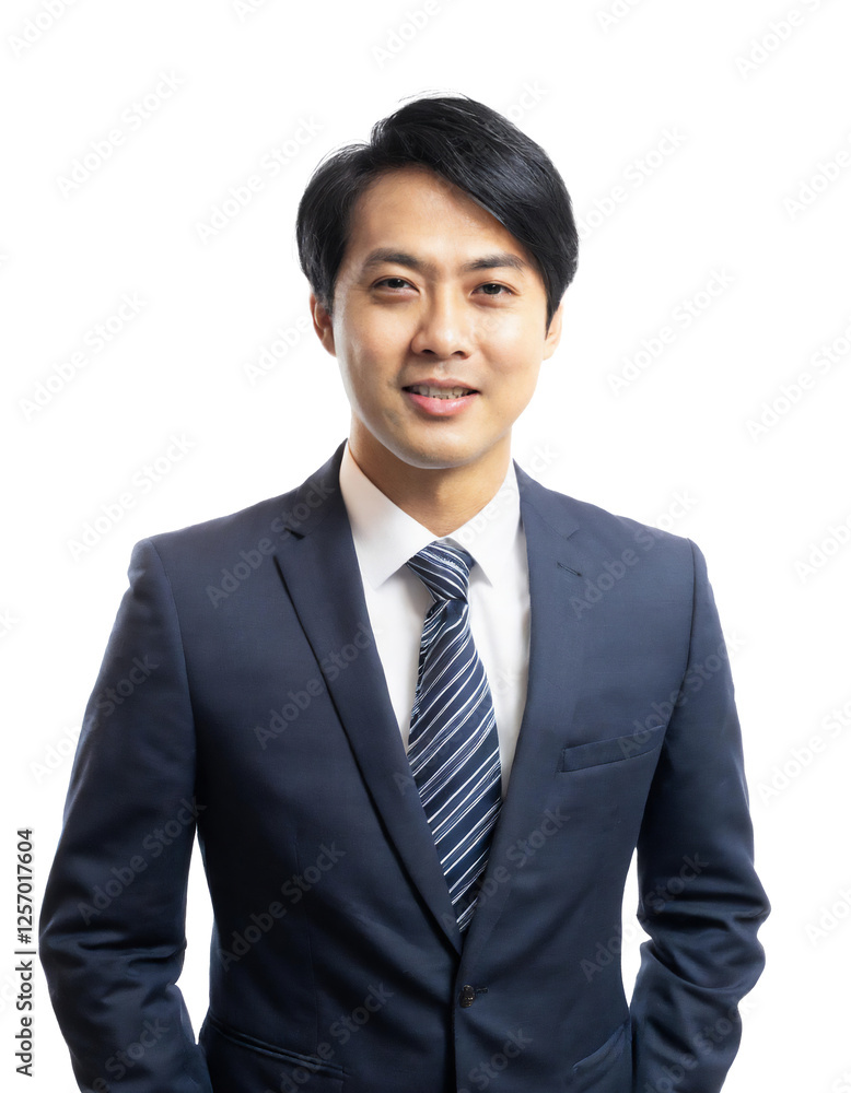 Portrait of only one Man. White Background. Portrait of only one Man. White Background.