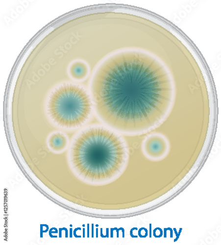 Penicillium Growth in Petri Dish