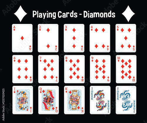 Complete Set of Diamond Playing Cards