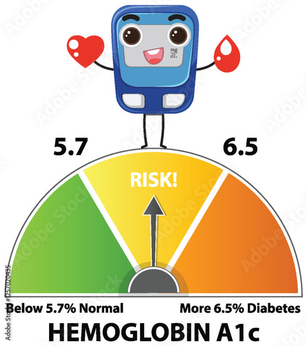 Hemoglobin A1c Risk Indicator Illustration