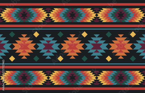 Design inspired by Native American embroidery, featuring angular forms and bold lines, using a rich color palette to reflect the essence of tribal artistry and cultural expression.