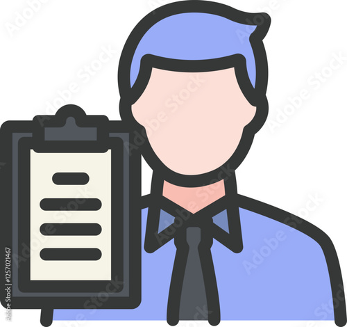 Male Psychiatrist Filled Line Icon