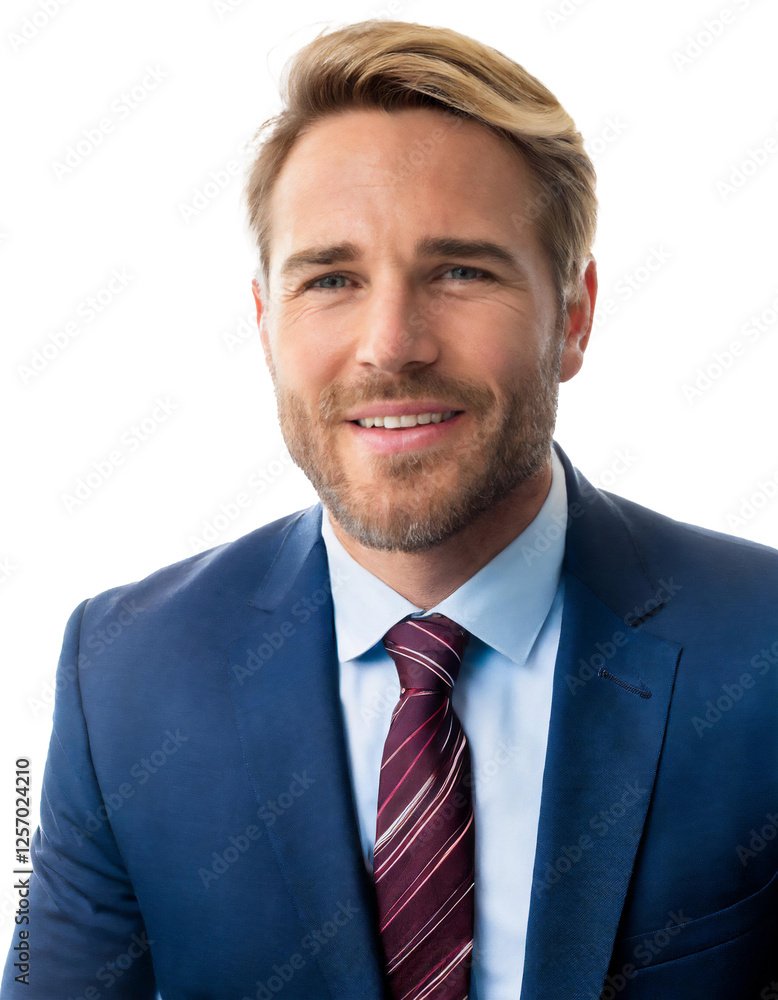 Portrait of only one Man. White Background. Portrait of only one Man. White Background.