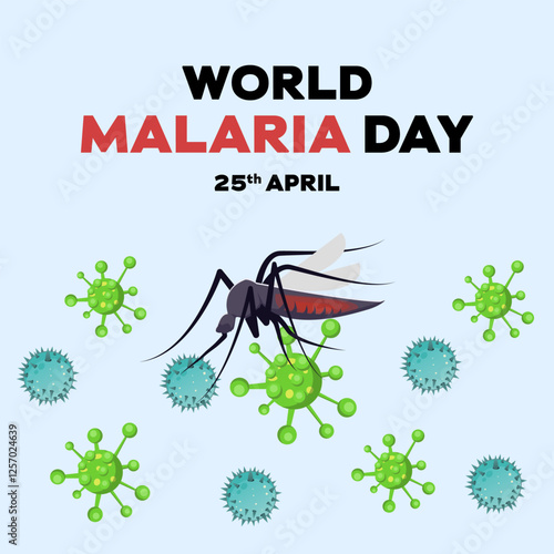 world malaria day with mosquito bringing parasites cause malaria
