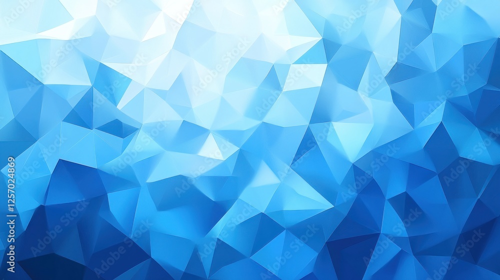 Fototapeta premium Abstract blue and white low poly geometric background.