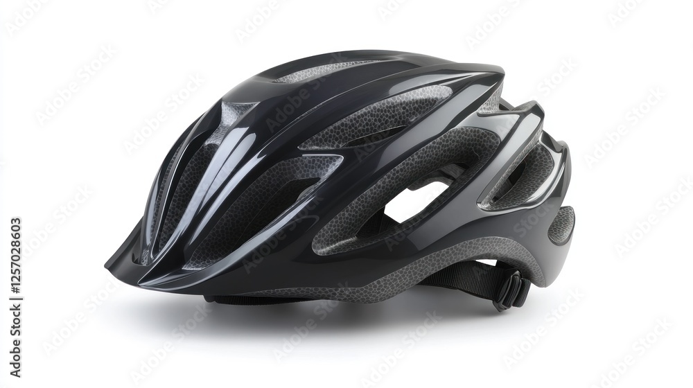 Black Bicycle Helmet Isolated on White Background Black Bicycle Helmet Isolated on White Background