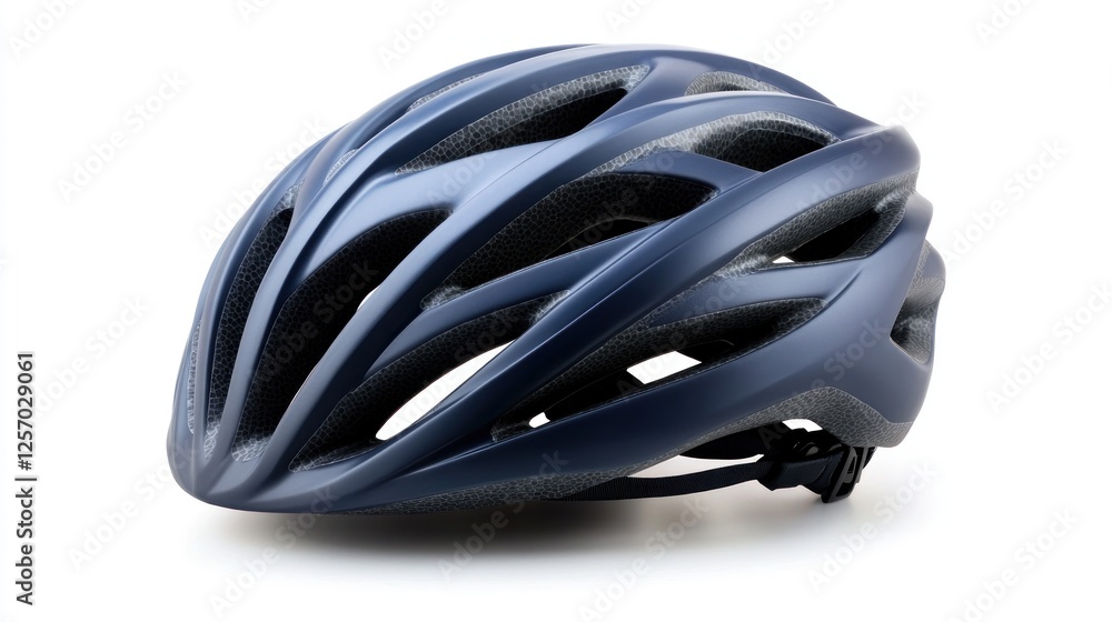 Dark Blue Bicycle Helmet on White Background Dark Blue Bicycle Helmet on White Background