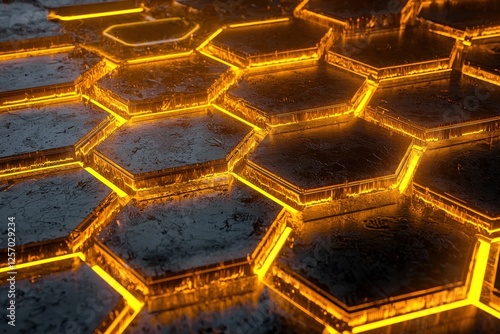 Gradually Expanding Hexagonal Patterns with Illuminated Edges