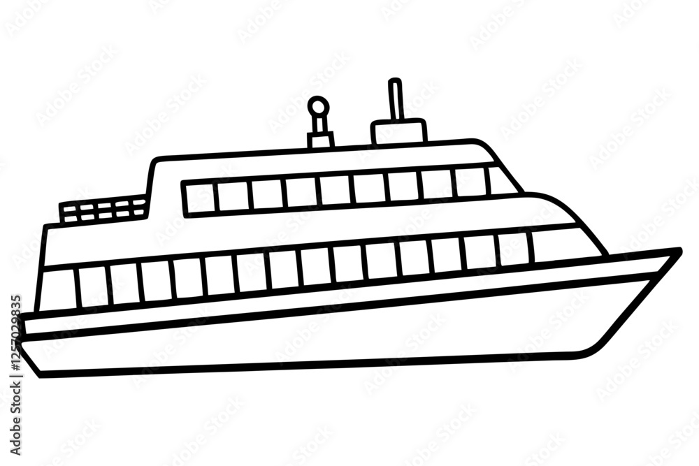 Obraz premium Ferry Sketch Vector