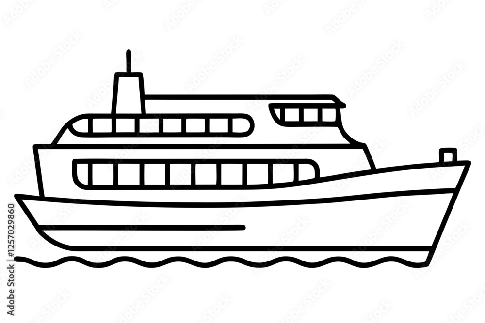 Obraz premium Ferry Sketch Vector