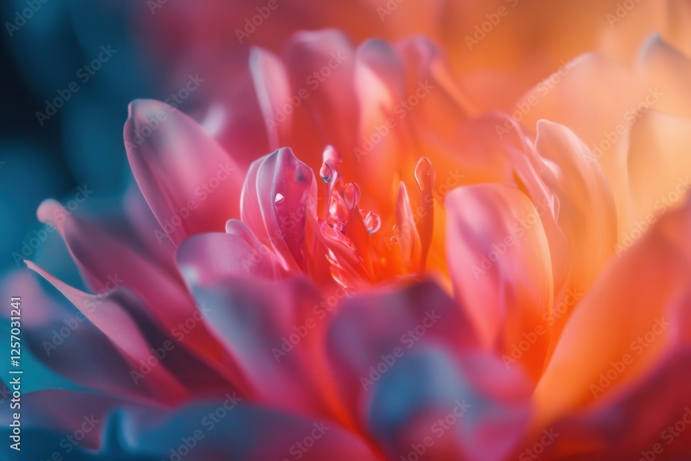 Slow Motion Capture of Droplet Explosion on Vibrant Flower Petals Slow Motion Capture of Droplet Explosion on Vibrant Flower Petals