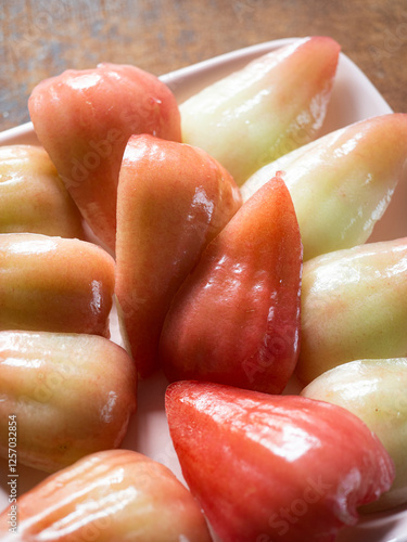 cut rose apples photo