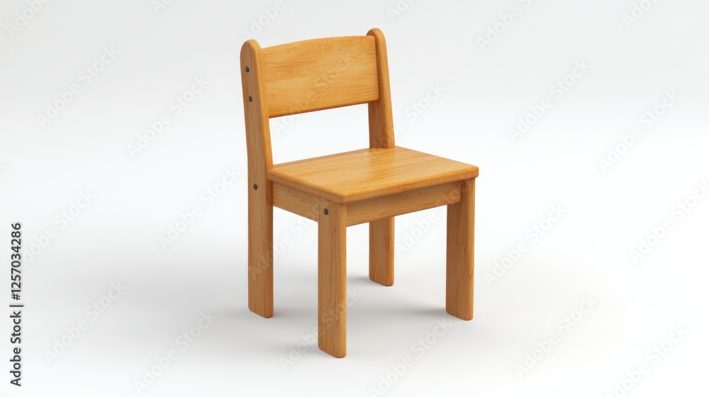 Simple Wooden Child's Chair, Studio Shot Simple Wooden Child's Chair, Studio Shot
