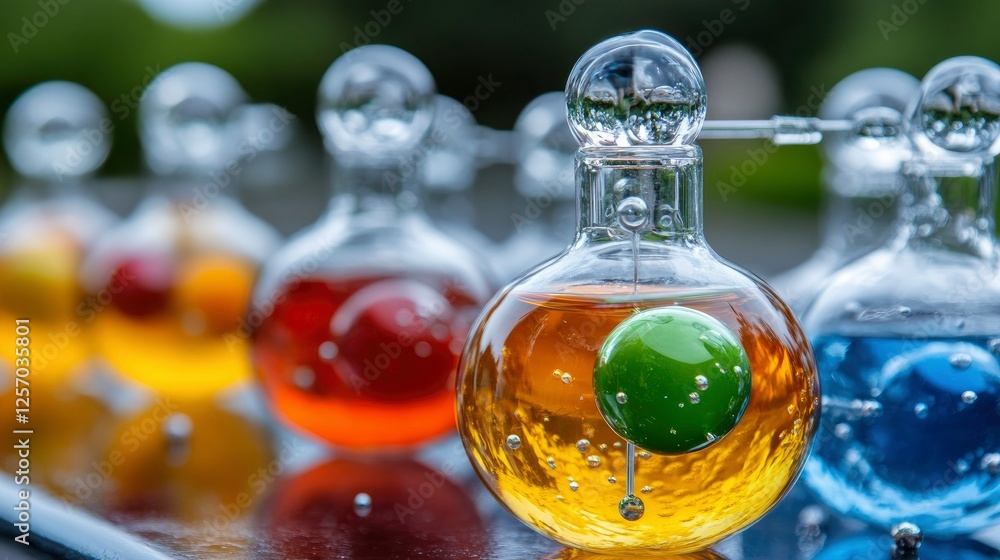 Colorful Glass Decanters with Floating Spheres - Science, Art, and Design Colorful Glass Decanters with Floating Spheres - Science, Art, and Design
