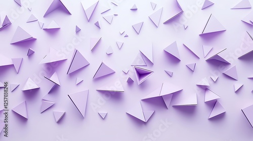 Wallpaper Mural Lavender Triangles Scattered Across a Pale Purple Background Torontodigital.ca