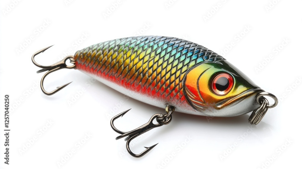 Colorful fishing lure on white background. Possible use Stock photo for fishing, sports Colorful fishing lure on white background. Possible use Stock photo for fishing, sports