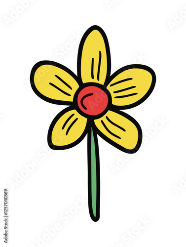 Cheerful yellow flower illustration